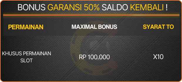 Bonus Garansi 50% IDNCash